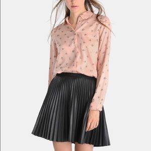 Vero Moda Vegan Leather Pleated Skirt